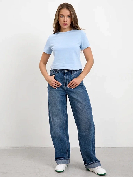 Футболка SLIM, нежно-голубая