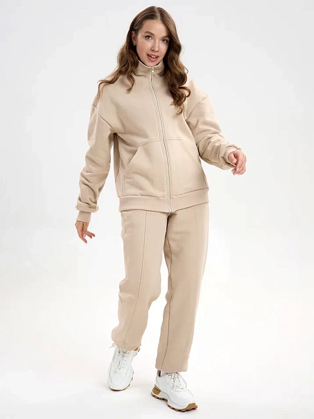 Спортивный костюм с начесом, бежевый
