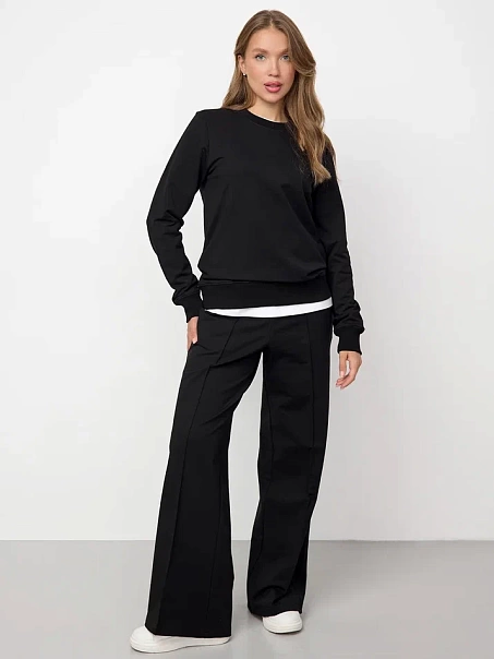 Брюки палаццо черные