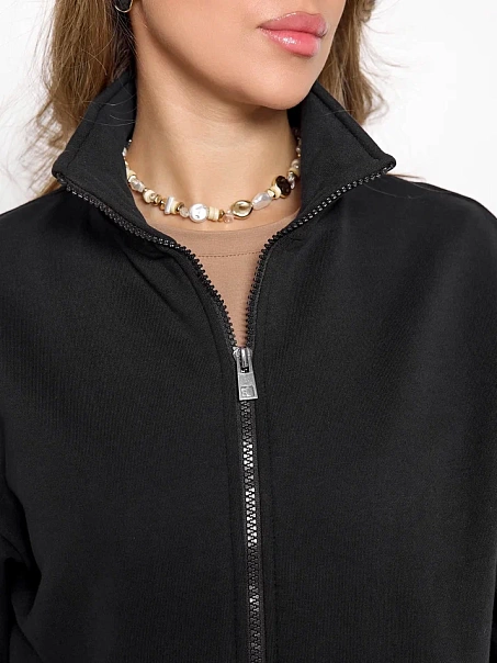 Спортивный костюм с начесом, черный