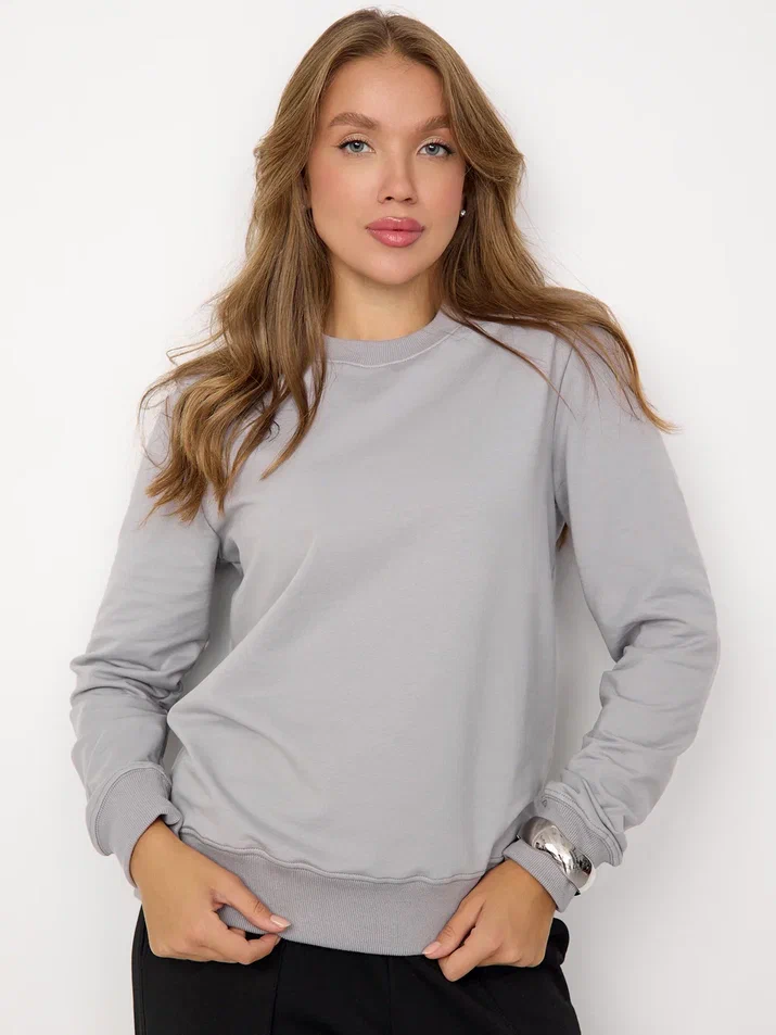 Свитшот без начеса, серый