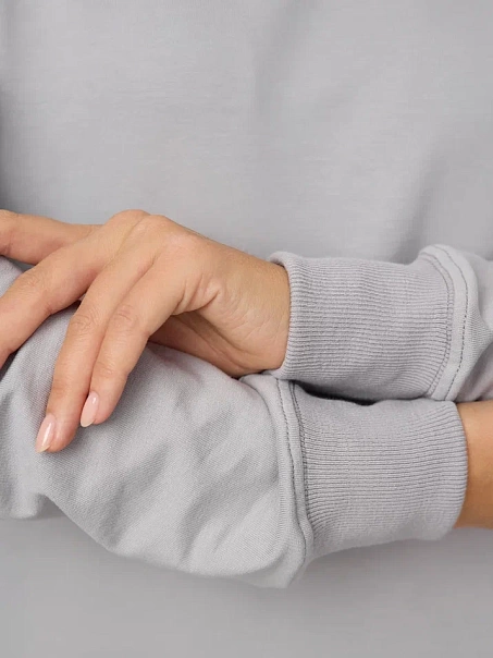 Свитшот без начеса, серый