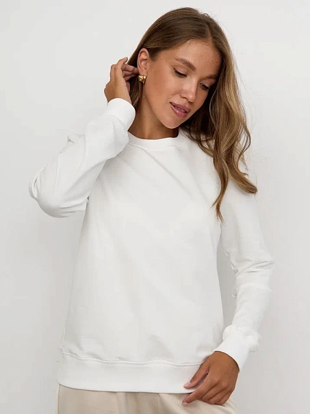 Свитшот без начеса, сливочный