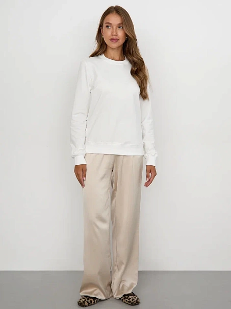 Свитшот без начеса, сливочный