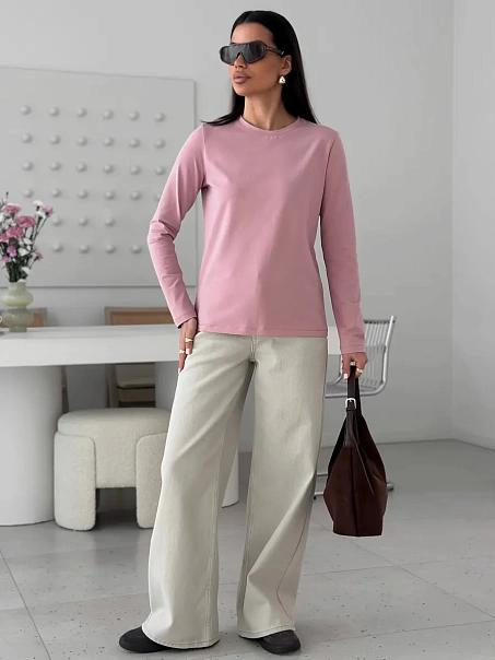 Лонгслив BASE, пудровый