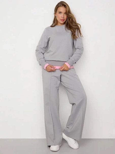 Свитшот без начеса, серый