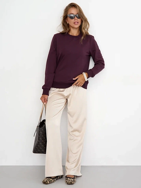 Свитшот без начеса бордовый