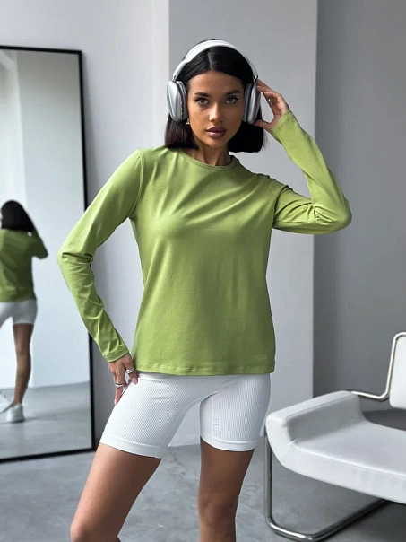 Лонгслив BASE, фисташковый