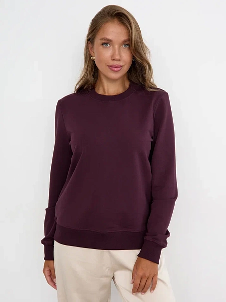 Свитшот без начеса бордовый